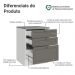 Balcão de Cozinha 60 cm 3 Gavetas Branco/Cinza Vik Madesa