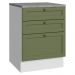 Balcão de Cozinha 60 cm 3 Gavetas Branco/Verde Vik Madesa