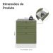 Balcão de Cozinha 60 cm 3 Gavetas Branco/Verde Vik Madesa
