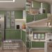 Balcão de Cozinha 60 cm 3 Gavetas Branco/Verde Vik Madesa