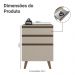 Balcão de Cozinha 60 cm 3 Gavetas Com Pés Crema Nice Madesa