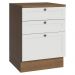 Balcão de Cozinha 60 cm 3 Gavetas Rustic/Branco Vik Madesa