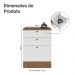 Balcão de Cozinha 60 cm 3 Gavetas Rustic/Branco Vik Madesa