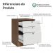 Balcão de Cozinha 60 cm 3 Gavetas Rustic/Branco Vik Madesa