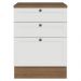 Balcão de Cozinha 60 cm 3 Gavetas Rustic/Branco Vik Madesa