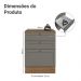 Balcão de Cozinha 60 cm 3 Gavetas Rustic/Cinza Vik Madesa