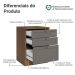 Balcão de Cozinha 60 cm 3 Gavetas Rustic/Cinza Vik Madesa