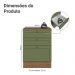 Balcão de Cozinha 60 cm 3 Gavetas Rustic/Verde Vik Madesa
