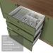 Balcão de Cozinha 60 cm 3 Gavetas Rustic/Verde Vik Madesa