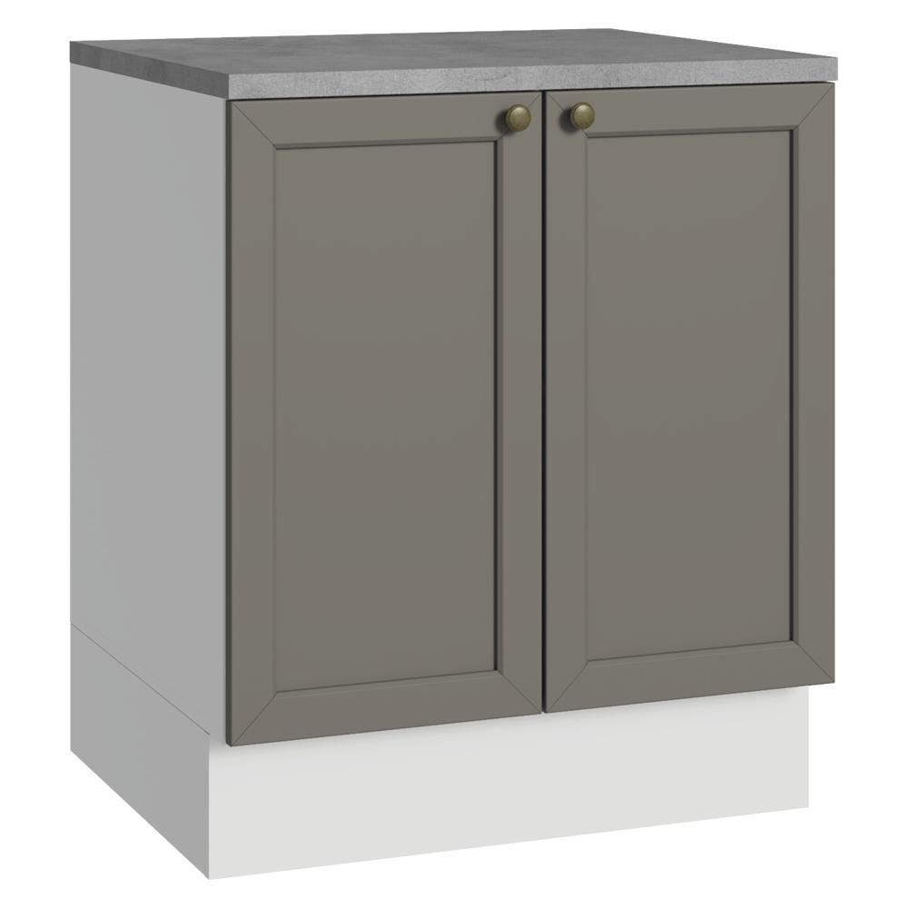 Balcão de Cozinha 70 cm 2 Portas Branco/Cinza Vik Madesa