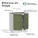Balcão de Cozinha 70 cm 2 Portas Branco/Verde Vik Madesa