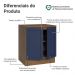Balcão de Cozinha 70 cm 2 Portas Rustic/Azul Vik Madesa