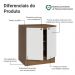 Balcão de Cozinha 70 cm 2 Portas Rustic/Branco Vik Madesa