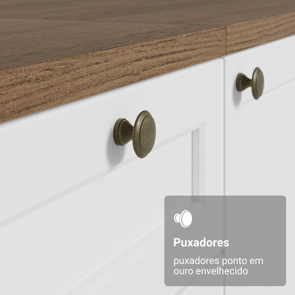 Balcão de Cozinha 70 cm 2 Portas Rustic/Branco Vik Madesa