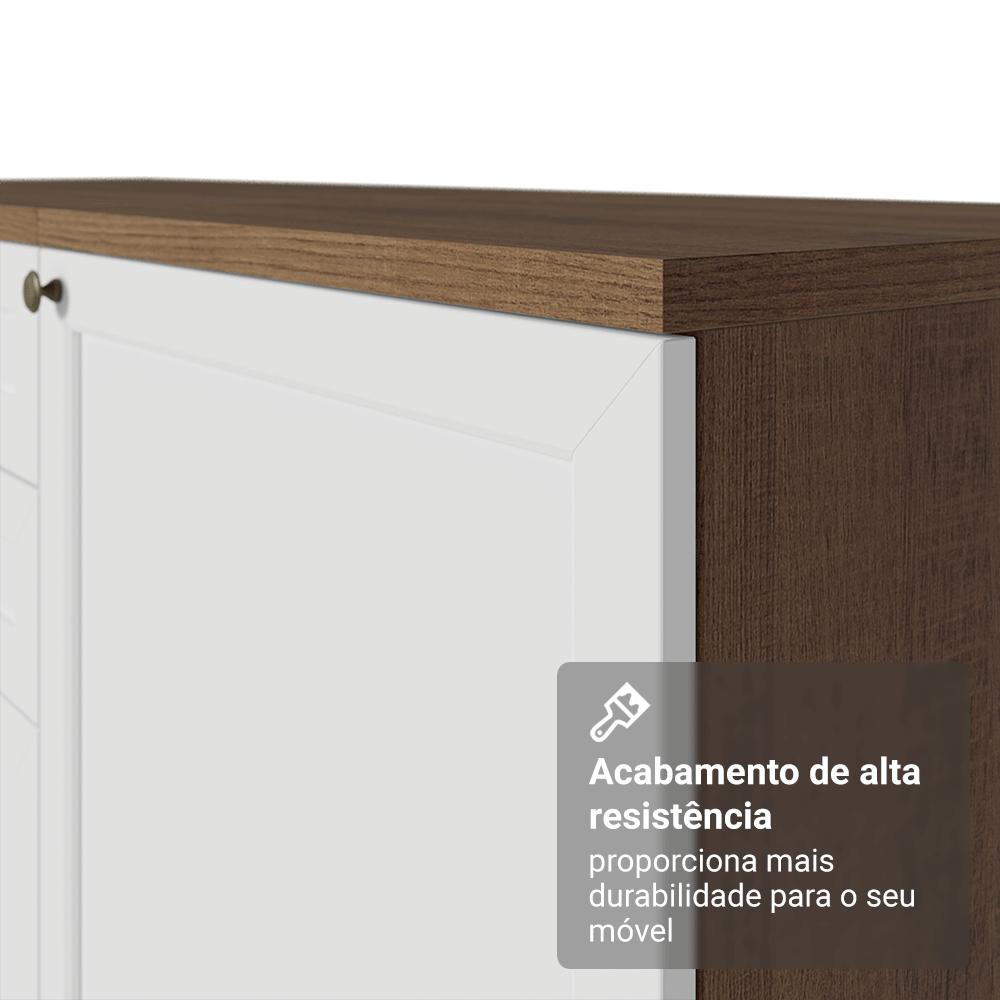 Balcão de Cozinha 70 cm 2 Portas Rustic/Branco Vik Madesa