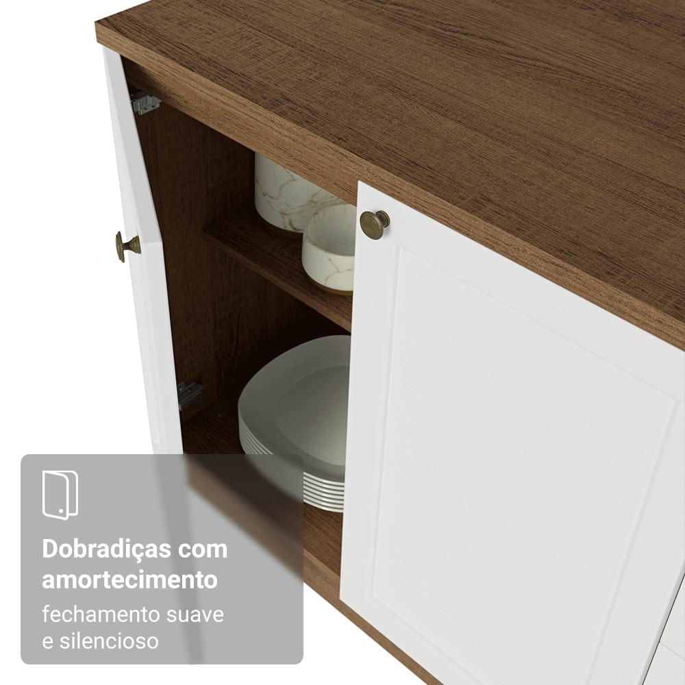 Balcão de Cozinha 70 cm 2 Portas Rustic/Branco Vik Madesa