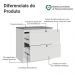 Balcão de Cozinha 80 cm 2 Gavetas Branco Vik Madesa