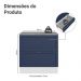Balcão de Cozinha 80 cm 2 Gavetas Branco/Azul Vik Madesa