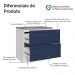 Balcão de Cozinha 80 cm 2 Gavetas Branco/Azul Vik Madesa