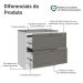 Balcão de Cozinha 80 cm 2 Gavetas Branco/Cinza Vik Madesa