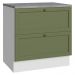 Balcão de Cozinha 80 cm 2 Gavetas Branco/Verde Vik Madesa