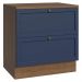 Balcão de Cozinha 80 cm 2 Gavetas Rustic/Azul Vik Madesa