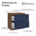 Balcão de Cozinha 80 cm 2 Gavetas Rustic/Azul Vik Madesa