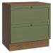 Balcão de Cozinha 80 cm 2 Gavetas Rustic/Verde Vik Madesa