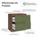 Balcão de Cozinha 80 cm 2 Gavetas Rustic/Verde Vik Madesa