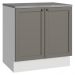Balcão de Cozinha 80 cm 2 Portas Branco/Cinza Vik Madesa