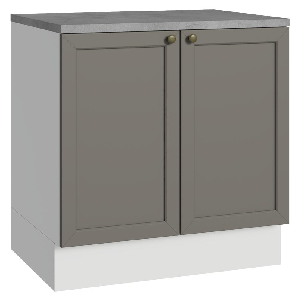 Balcão de Cozinha 80 cm 2 Portas Branco/Cinza Vik Madesa