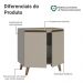 Balcão de Cozinha 80 cm 2 Portas Com Pés Crema Nice Madesa