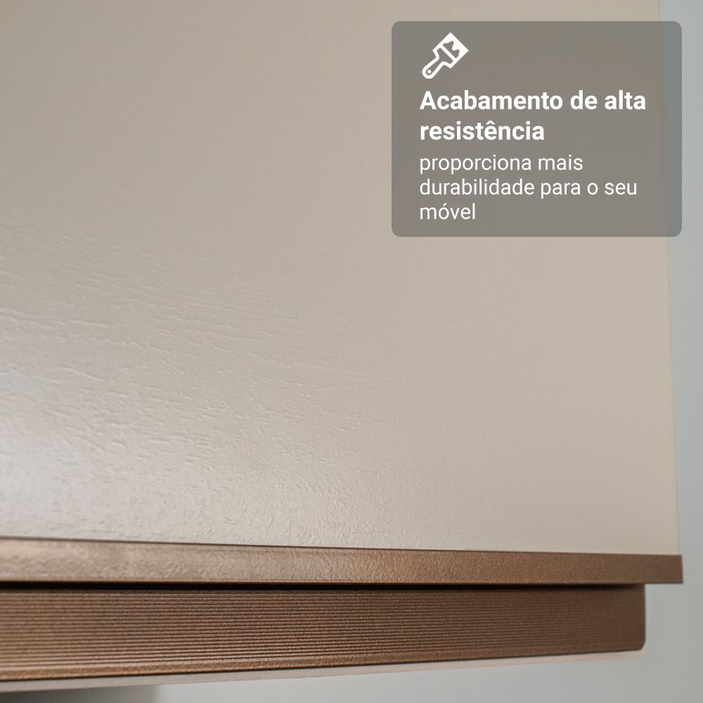 Balcão de Cozinha 80 cm 2 Portas Com Pés Crema Nice Madesa