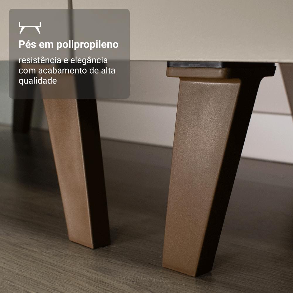 Balcão de Cozinha 80 cm 2 Portas Com Pés Crema Nice Madesa