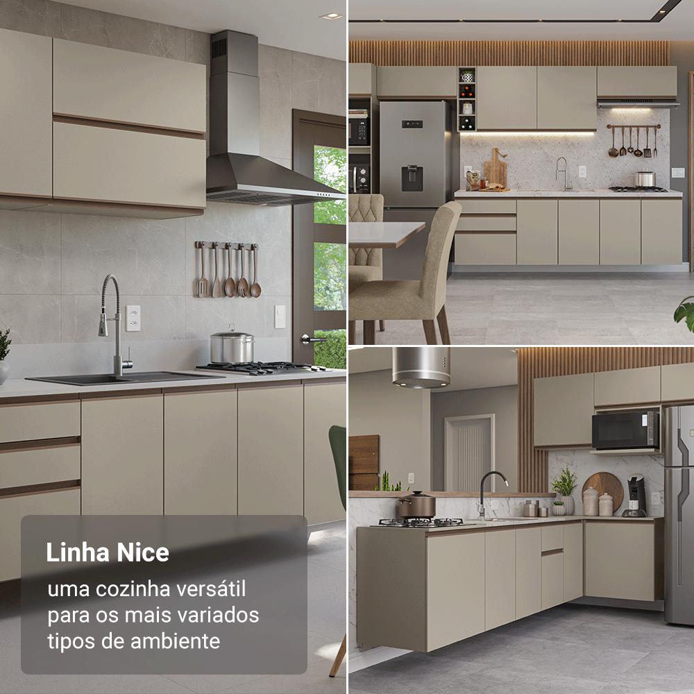 Balcão de Cozinha 80 cm 2 Portas Crema Nice Madesa