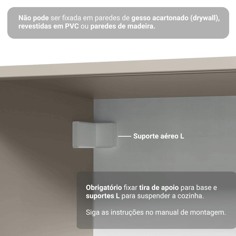 Balcão de Cozinha 80 cm 2 Portas Crema Nice Madesa