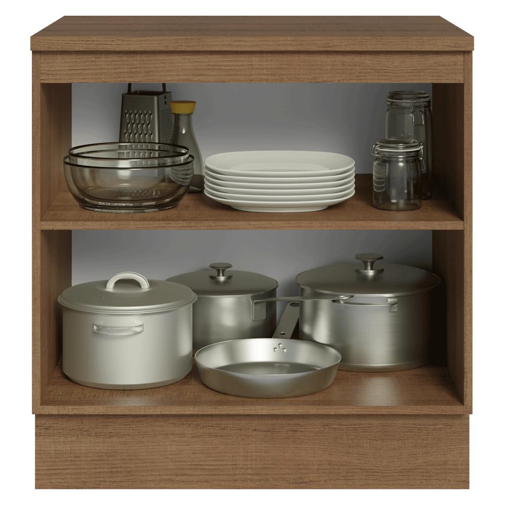 Balcão de Cozinha 80 cm 2 Portas Rustic/Azul Vik Madesa