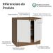 Balcão de Cozinha 80 cm 2 Portas Rustic/Branco Vik Madesa