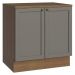 Balcão de Cozinha 80 cm 2 Portas Rustic/Cinza Vik Madesa