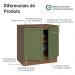 Balcão de Cozinha 80 cm 2 Portas Rustic/Verde Vik Madesa