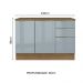 Balcão de Pia 120 cm 2 Portas 3 Gavetas - Rustic/Cinza Lux Madesa
