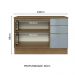 Balcão de Pia 120 cm 2 Portas 3 Gavetas - Rustic/Cinza Lux Madesa