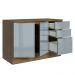 Balcão de Pia 120 cm 2 Portas 3 Gavetas - Rustic/Cinza Lux Madesa