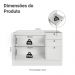 Balcão de Pia 120 cm 2 Portas 3 Gavetas (Sem Tampo) Branco Vik Madesa