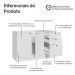 Balcão de Pia 120 cm 2 Portas 3 Gavetas (Sem Tampo) Branco Vik Madesa