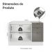 Balcão de Pia 120 cm 2 Portas 3 Gavetas (Sem Tampo) Branco/Cinza Vik Madesa