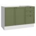 Balcão de Pia 120 cm 2 Portas 3 Gavetas (Sem Tampo) Branco/Verde Vik Madesa