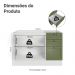 Balcão de Pia 120 cm 2 Portas 3 Gavetas (Sem Tampo) Branco/Verde Vik Madesa