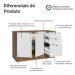 Balcão de Pia 120 cm 2 Portas 3 Gavetas (Sem Tampo) Rustic/Branco Vik Madesa