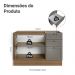 Balcão de Pia 120 cm 2 Portas 3 Gavetas (Sem Tampo) Rustic/Cinza Vik Madesa